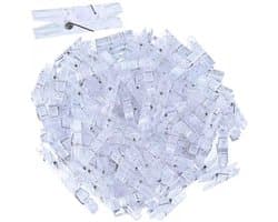 Knijpers Mini 100 Stuks - Kunststof - Transparant - Wasknijpers - Fotoknijpers - Decoratie - Robuuste Klemkracht