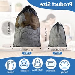 Grote Waszakken met Trekkoord: 4 Stuks voor Kleding, Dekbedhoezen, Reizen en Speelgoed (30x40/60x90cm) — thumbnail 4