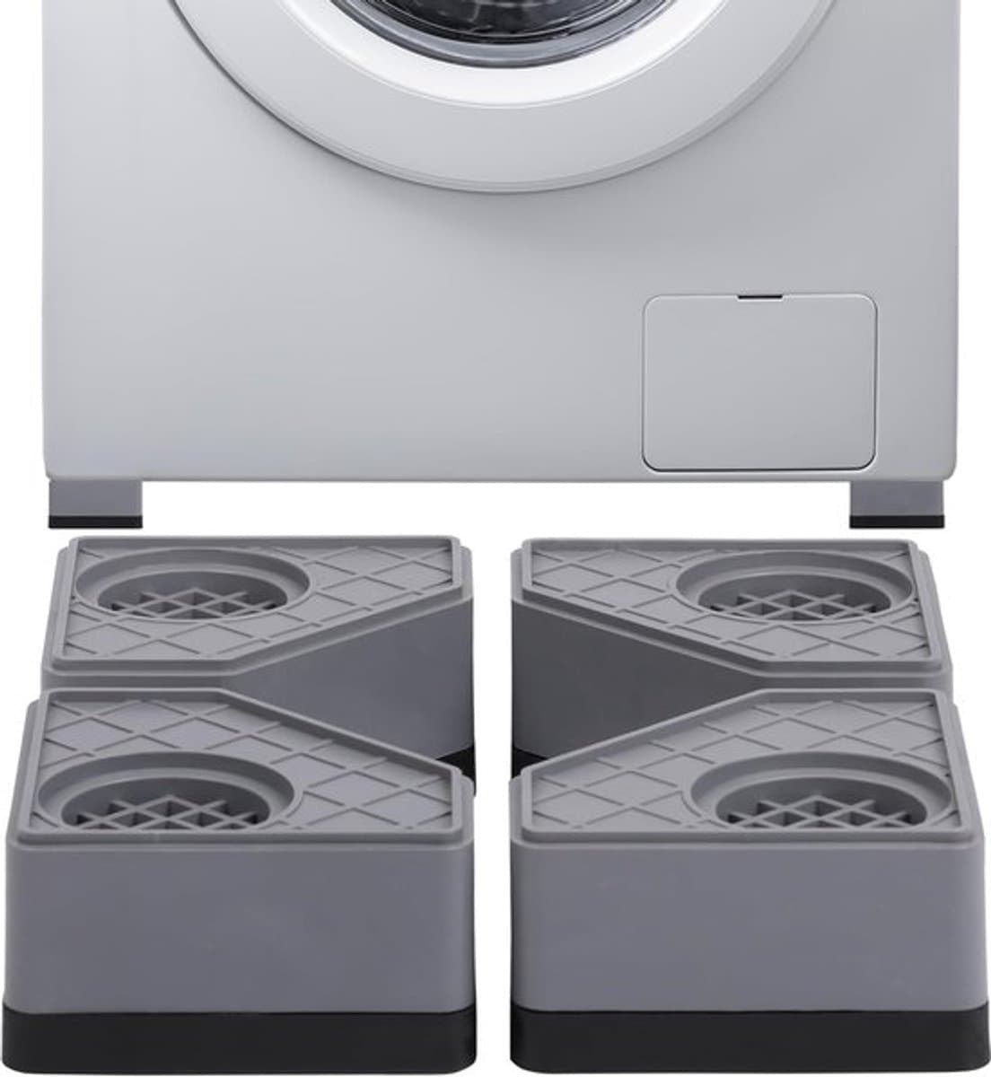 Anti Trillingsmat Wasmachine - en Wasdroger - Geluidsdempende Antislip Mat - Rubber Mat Trillingsdempers - Trillingsdempers wasmachine – Extra dik - Voetjes wasmachine & droger - Wasmachine demper – Anti trillings - vibratie - dempers pads – Antislip — afbeelding 1