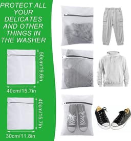Functionele Mesh Waszakken Met Ritsen - Duurzame Waszak Voor Wasmachine - Dikkere BH Waszak Voor Het Reinigen - Mannen Vrouwen Blouse Kousen Ondergoed Baby Kleding — thumbnail 2