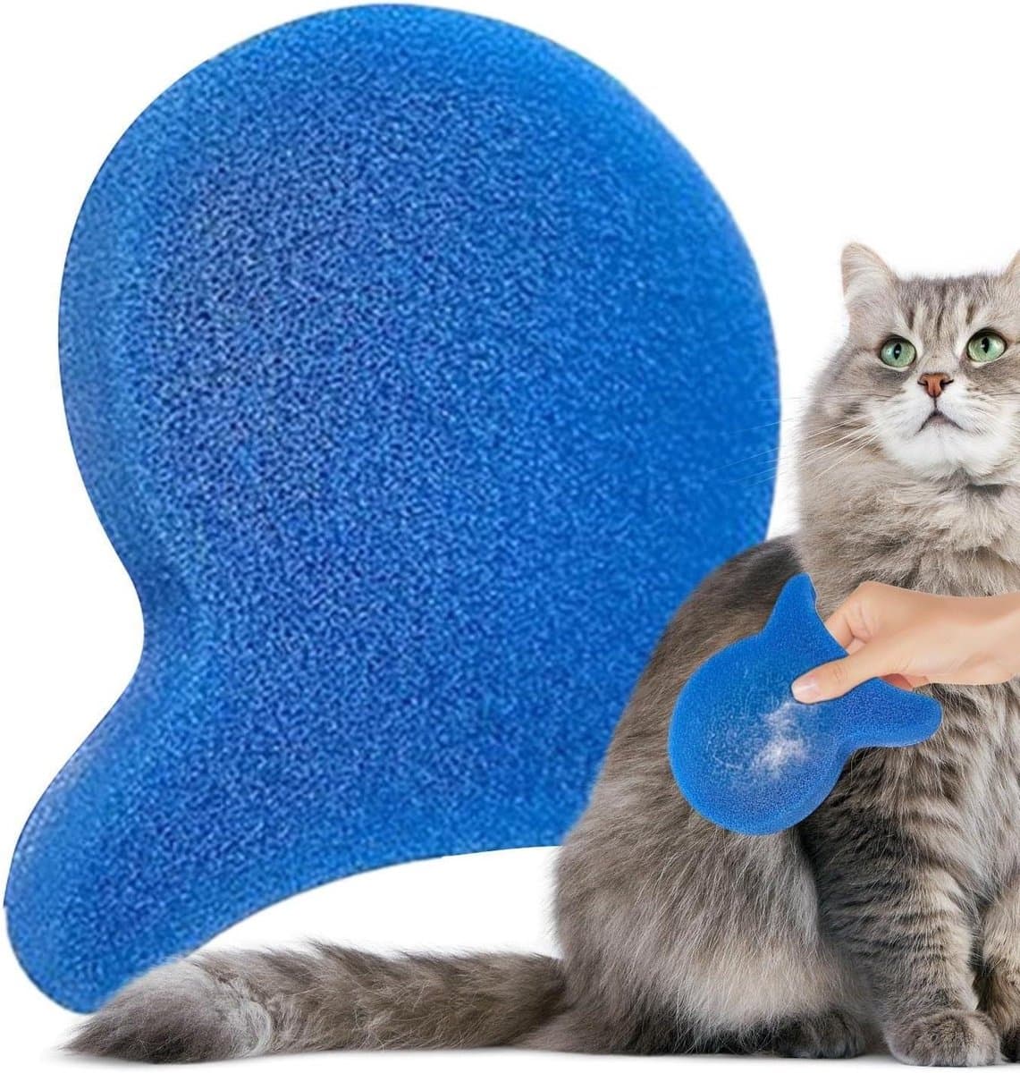 Dierenhaarverwijderaar - Wasroller Pluisjes - Wassen Zonder Haren - Beschermt Textielvezels - 10.5 cm - Blauw — afbeelding 1