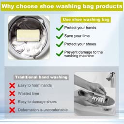 Schoenwaszak, wasmachine, 2 stuks schoenen waszak, schoenwaszak, schoenenwaszak, schoenborstel waszak, waszak voor wasmachine — thumbnail 2