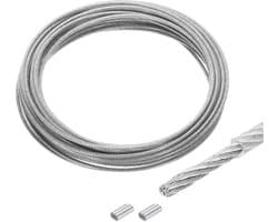 Staalkabel 10 m - 304 roestvrij staal - 4 mm vinylcoating - voor optillen en ophangen - ShopVlot