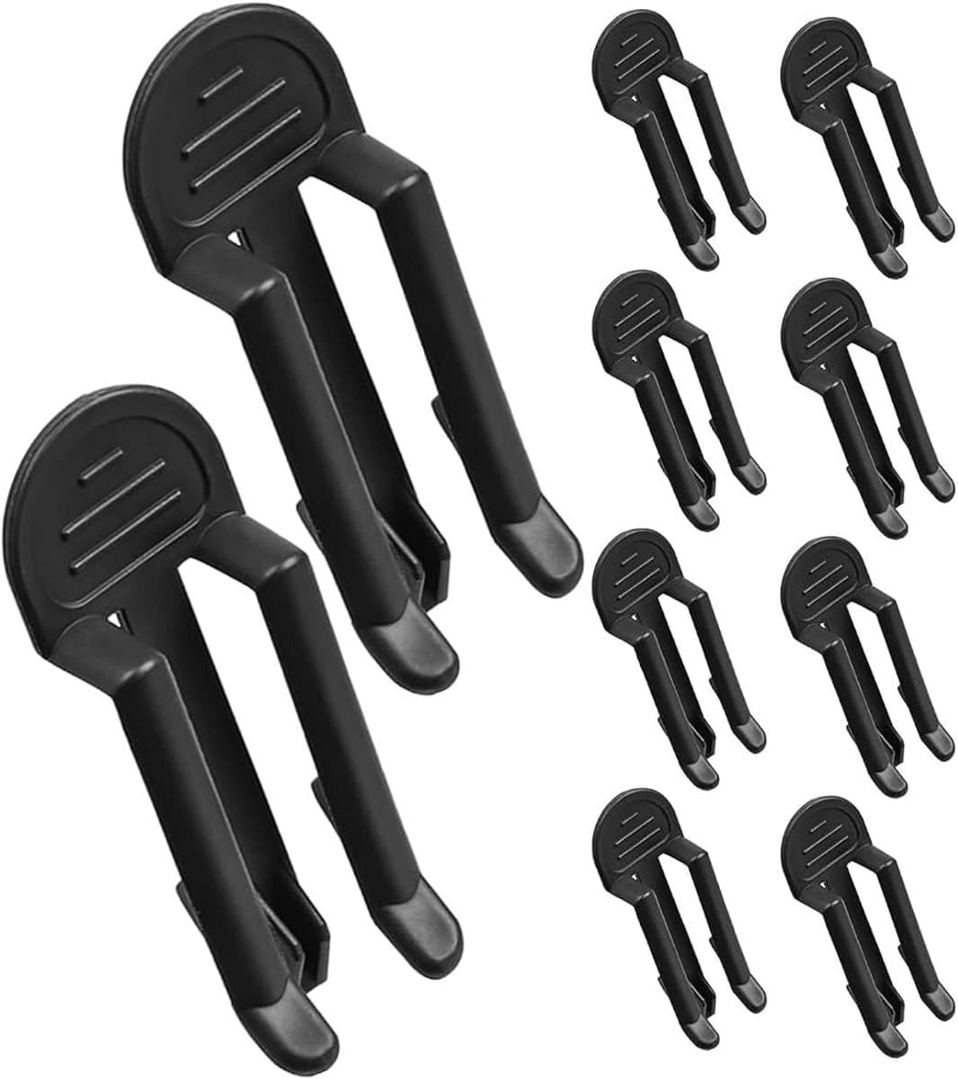 Vuilniszak klemmen - Prullenbak clips - Klemmen voor afvalbak - Vuilniszak omhoog houden - Clips tegen schuiven afvalzak - Zwart - Kunststof - 8x3 cm - Jonyx — afbeelding 1