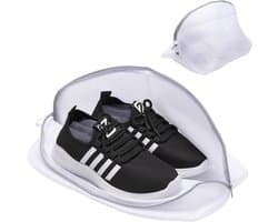Wasnetjes met ritssluiting - Wit - 30 x 38 cm - Drielaags Waszak met Beschermende Ritssluiting - Voor Schoenen en Gevoelige Kleding