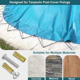 SnelShoppen - 12 stuks Pool Cover Bevestigingsschroeven, M8 x 40, 304 RVS, Ankerbouten, Inklapbare Grondankers voor Zwembadbedekking — thumbnail 2
