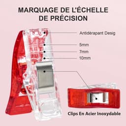Verpakking van 80 plastic naaiclips, multifunctionele ABS-bijlvormige klemmen met maatverdeling, clips voor quilten, breien, haken en knutselen, ophangclips voor stof, papier en banden. — thumbnail 2