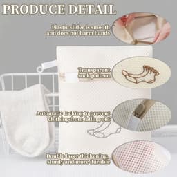 Dailygoods - Laundry Bags Wasmachine-netzakken, 2 stuks, met hersluitbare was, 18 x 20 cm, geschikt voor fijne was, beha's, sokken en schoenen — thumbnail 3