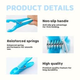 Dailygoods- Wasknijpers 48 Stuks - Opbergmand - Antislip - Multifunctioneel - Roestvrijstalen Veer - Handdoekklemmen - Wasclips — thumbnail 4