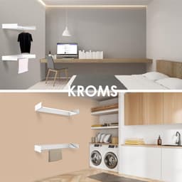SnelShoppen - KROMS Wanddroogrek XL Wit 100 cm - 6m Drooglengte - Inklapbaar Wasrek - Hangend Muur Droogrek - Uitklapbaar Ophangbaar Droogrek voor Hui — thumbnail 5