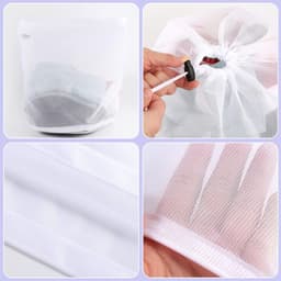 SnelShoppen - 2 x Wasnetten voor Wasmachine 40 x 30 cm, Herbruikbare Waszakken voor Ondergoed, Babykleding, Sokken, Duurzaam en Scheurvast Polyester — thumbnail 5