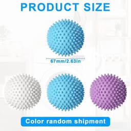 SnelShoppen - 8 stuks Herbruikbare Drogerballen Wasballen voor Wasdroger, Efficiënte Kledingreiniging, Milieu-vriendelijk, Voor Thuis Gebruik, Wit, Pe — thumbnail 5