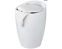 RFWR® Moderne ronde badkamerkruk met wasmand en comfortabele zitting