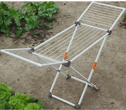 DailySupplies® Droogmolen met Voet voor Camping & Thuis - Wasrek Staand - Droogrek Inklapbaar - Grijs — thumbnail 5