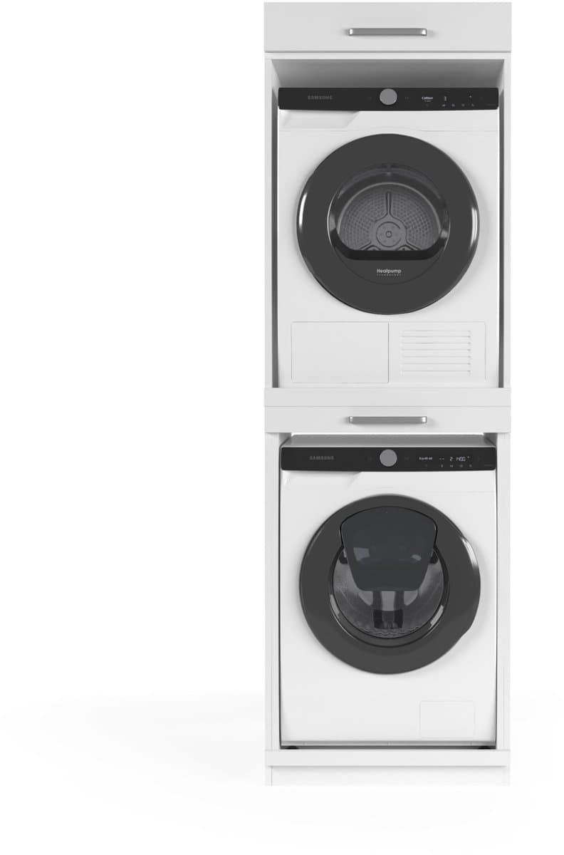 Wasophoogte® Wasmachine Kast Berlin - Wasmachine verhoger - Wasmachine ombouw - 700(D)*665(B)*2110(H) mm - Wit — afbeelding 1