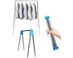 Draagbaar kledingrek - inklapbaar droogrek - verstelbaar 13-28 inch - roestvrij staal - voor reizen en camping