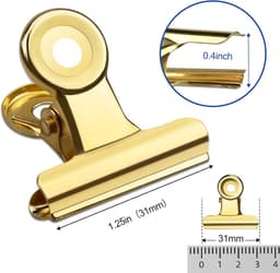 Verpakking van 30 - 1,22" (31 mm) mini metalen scharnierclips - kleine bull clips - ordners/rekeningklemmen - voor kantoor/thuis/school/winkel — thumbnail 2