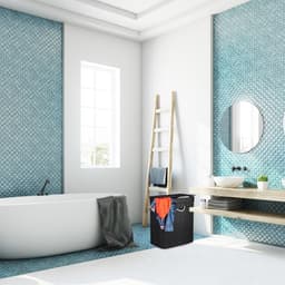 bamboe wasmand met deksel - 2 vakken - 70 L - Naturel — thumbnail 5