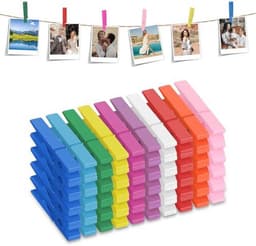 Kleurige houten wasknijpers - 50 stuks - Ideaal voor foto's en collages — thumbnail 1