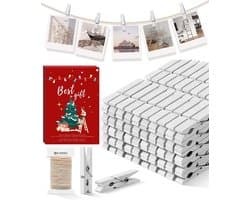 100 Stuks Mini Wasknijpers - Houten Kleurige Kledingclips voor Foto's, Knutselen, en Decoratie