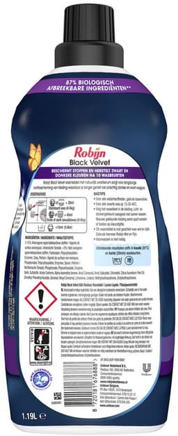 2 x Robijn – Vloeibaar Wasmiddel – Klein & Krachtig Black Velvet – 1,19 L - Zwarte Was - Donker Was - Wasmiddel Zwart - Kleurbehoud - Wasmiddel Donker — thumbnail 2