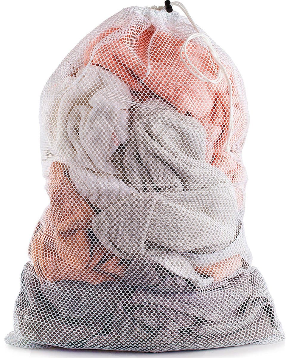 Grote waszak- Treksysteem - Trekbandsluiting - Polyester - Laundry bag - Laundry Bag - Wasnet – Waszakje - Groot XL - 60x90CM - Wit - LOUZIR — afbeelding 1