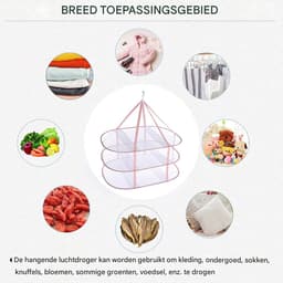 longziming -Vouwbare Kledingdroger voor Ondergoed en Zwemkleding – 3 Laags Netwerkontwerp, Winddichte Droogoppervlakte – Roze Kleur — thumbnail 5