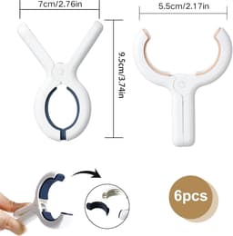 Thijox - 6 stuks strandhanddoekclips, winddicht en grote wasknijpers voor strandhanddoeken, ligstoelen, vakantie, zwembad, siliconen binnenvulling, an — thumbnail 5