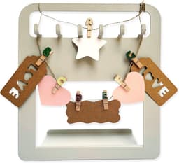 Houten Mini Wasknijpers met Letters en Jute Koord voor Knutselen en Decoratie — thumbnail 4