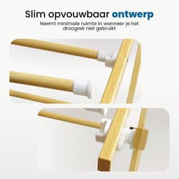 LifeLux Wasrek Inklapbaar Droogrek van Bamboe – Ruimtebesparend Wasrek – Duurzaam & Lichtgewicht – Voor Binnengebruik — thumbnail 5