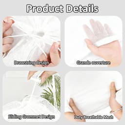 2 stuks waszakken van mesh met trekkoord en handvatten - 76×100cm waszakken van mesh - Duurzame tassen voor delicate kleding - Stevige waszakken van mesh - Geschikt voor wasmachines, reizen, kleding, speelgoedopslag — thumbnail 2