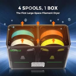 Filamentdroogbox voor 3D-printers met 4 Spoelen, Snelle Verwarming en Vochtigheidsbeheer — thumbnail 3