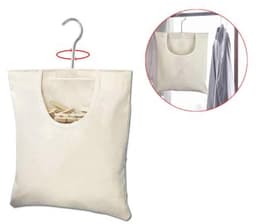 Dailygoods- Wasknijperzak Duurzaam - Wasknijpertas - Opbergtas - Hangende Wasknijperzak - 2 Stuks - 27 x 32 cm - Beige — thumbnail 5