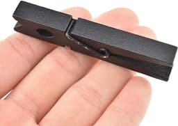 Houten Kledspeldjes - Wasknijpers Sterk - Kleding Drogen - Vallen Niet Uit Elkaar - 16 Stuks - Zwart — thumbnail 1