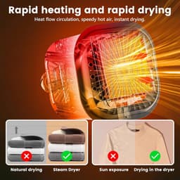 Draagbare elektrische wasdroger, 500 W, opvouwbaar, warmtepomp, timer, automatische uitschakeling, led-display, mini-wasdroger, sneldrogend voor kleding, ondergoed — thumbnail 5