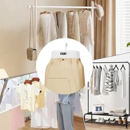 Draagbare Droger | Draagbare Elektrische Kledingdroger,Drogen Met Stofdichte Hoes Opvouwbare Machine Twee Temperatuurregelingen Timer Voor Terras Keuken Binnen Badkamer Wasruimte Buiten Balkon Kampere，wit — thumbnail 3