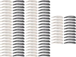 100x Metal Snap Haarspeldjes Zwart Wit - Sterke Klemmen voor Kinderen en Dames — thumbnail 5