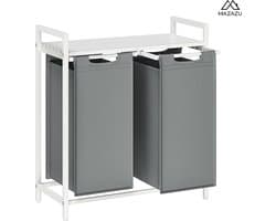 MIRA Home - Wasmand - 2 vakken - Wassorteerder - Laundry Basket - 2x46 Liter - 73x33x72