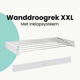 Home4u® Wanddroogrek Inklapbaar XXL - 100cm - Wasdroogrek - Droogrek Inklapbaar - Hangend - 6M lengte — thumbnail 4