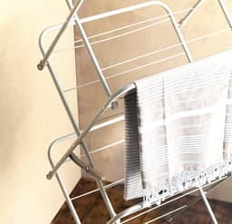 Warm Harmony 3-laags droogrek, groot droogrek voor binnen, droogruimte van 15 m, opvouwbare compacte wasluchtdroger, luchtrek met 28 uitklapbare haken, sterke structuur, geschikt voor maximaal 15 kg — thumbnail 4