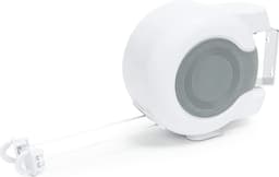 Automatische waslijn met 2 lijnen - totaal 26 m lang - kunststof uittrekbare waslijn voor tuin en balkon in wit — thumbnail 1