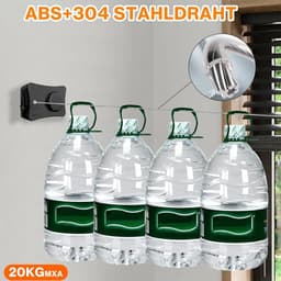 Yeelan Uittrekbaar Waslijn - 51m Extra Sterk - Verstelbaar - Duurzaam Roestvrij Staal - Buiten, Badkamer, Bijkeuken, Balkon — thumbnail 2