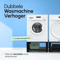 Bodo® - Wasmachine Verhoger - Dubbel - Kast - Ombouw met Plank - Zwart - 127x54x31cm — thumbnail 3