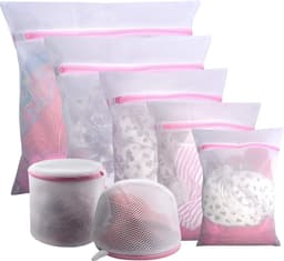 7 stuks mesh waszakken voor delicatessen met premium ritssluiting, reisopslag, organiserende tas, kledingblouse, schoenen, beha, sokken, babykleding enz. (7 stuks) — thumbnail 1