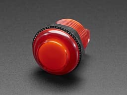Arcade Button with LED - 30mm Translucent Red Adafruit 3489 — thumbnail 1