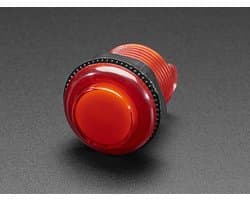 Arcade Button with LED - 30mm Translucent Red Adafruit 3489