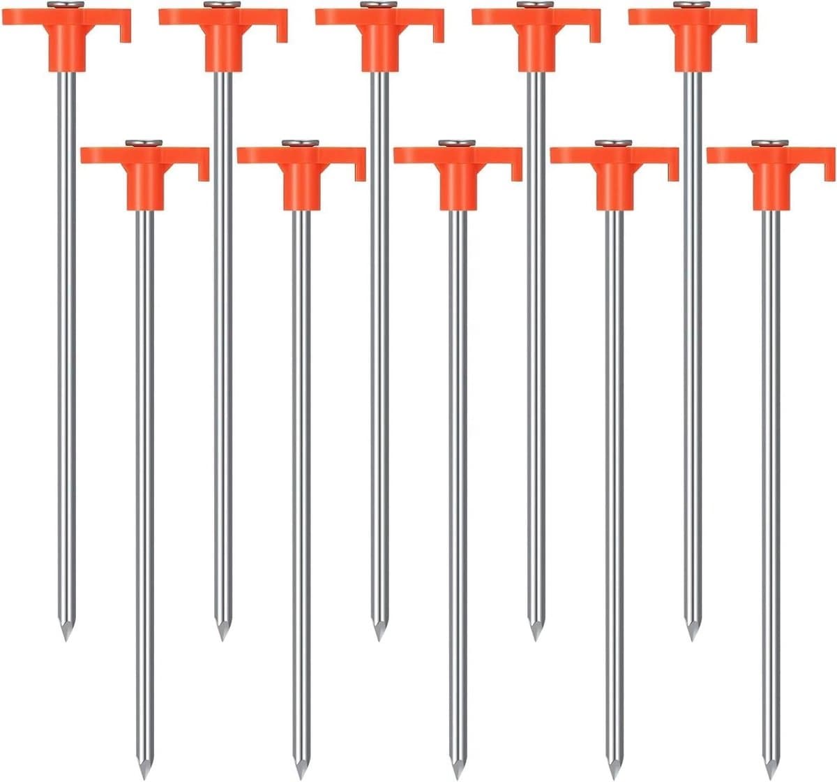 Ankers voor harde vloeren - Set van 12 stuks - Verzinkt staal - 25 cm lang - Tentaccessoires - Stabiele grondankers — afbeelding 1