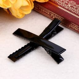 10x Zwarte Metalen Alligator Clips voor Haarspeldjes en Strikken DIY 5.5 cm — thumbnail 2
