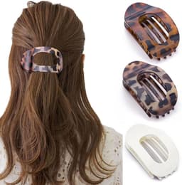 3x Grote Ronde Platte Haarspelden voor Dik Haar, Stevige Klemmen voor Dames — thumbnail 1