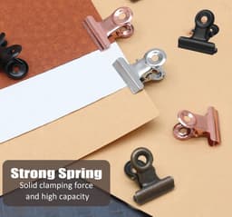 40 stuks kleine zwarte metalen bulldog clips 1,78 cm voor kantoor en knutselen — thumbnail 5